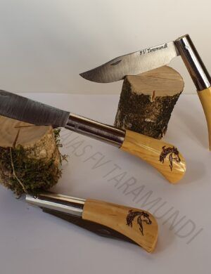 Couteau Pliant Taramundi FV Inox - Lame 8cm Pointe Droite - Manche Bois Laminé Vert - Neuf